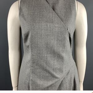 Giorgio Armani Gray Virgin Wool Drape Dress Size 12